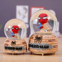 Junior High School Boys Birthday Gifts Spider-Man Crystal Ball Swing Pieces Music Box Flying Snowflake Lanterns Teen Student Gifts