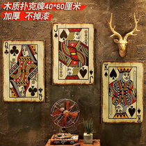 Retro industrial wind poker wooden board painting restaurant restaurant bar Internet Cafe creative wall wall decoration Wall Wall wall hanging