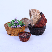 Fuji collects basket of lingerie basket swinging bamboo-wrapped kitchen snack knitting basket household fruit wicket