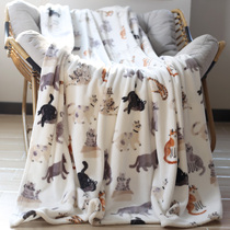 Export cute cat blanket milk flannel blanket sheets blanket office nap towel quilt