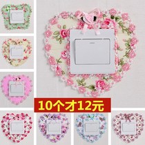 Switch Protective Sheath Switch Patch Fabric Art Wall Sticking Living Room Eurostyle Light Socket Decorative Cover Creative Stickers Modern Brief