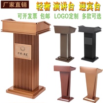 Stainless steel welcome desk conference podium light luxury simple registration sales department concierge desk hotel a parking