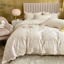 Princess Wind 100 Long Suede Cotton Soft Four Sets Minimalist Embroidery Quilt Cover Bed Linen Full Cotton Bed supplies 1 8m