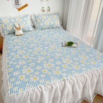 2022 new small frescoed bed skirt Latex Cool Mat Three Sets Summer Ice Silk Mat Summer Mat Air Conditioning Mat