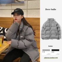 Down cotton jacket womens short winter New thick cotton coat Korean loose student tooling cotton jacket bread