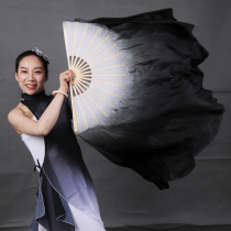 Simple dance Silk fan White black fan Ink book rhyme Classical dance fan Dance dance fan Extended fan