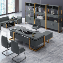 Light luxury boss table simple modern office large desk president desk atmosphere manager desk chair combination
