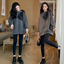 Small pregnant womens clothing fashion models 2021 Spring and Autumn New loose thin Belly Belly veil womens net red out