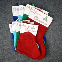 Christmas ornaments solid color padded felt Christmas stockings