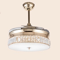 Invisible fan lamp ceiling fan lamp dining room living room bedroom European crystal chandelier with electric fan chandelier Integrated Household