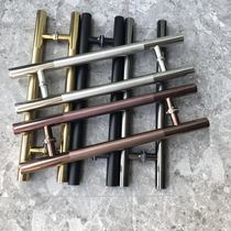 Glass door handle stainless steel with frame push-pull wood door handle ground spring no frame door armrest white steel big door handle