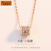 18K gold small waist necklace female summer 2021 New choker rose color gold pendant birthday gift to girlfriend