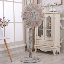 Electric fan cover dust cover floor-standing household fabric electric fan cover round lace thickened protective cover