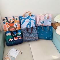 Exported to Japan Cartoon Printing Waterproof Oxford Cloth Handbag Carrying Bag Large-capacity Supermarket One-Shoulder Eco-Friendly Shopping Bag