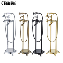 All copper retro floor-standing imperial concubine independent bathtub hot and cold faucet barrel side vertical shower cylinder side type