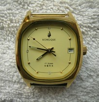 90s out of print stock brand new peacock manual mechanical calendar square gold medium watch nostalgia