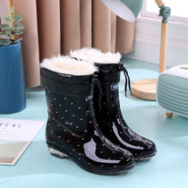 Huili Four Seasons rain shoes women fashion cute waterproof non-slip water shoes women rain boots short tube rubber shoes overshoes