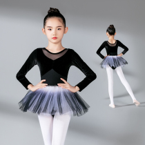 Childrens dance clothing autumn long sleeve new grade test conjoined body Chinese dance practice clothing body clothing color gauze dress