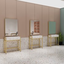 New net red barber shop mirror single-sided hair cutting mirror Barber hair salon mirror table Hair salon special mirror with back light