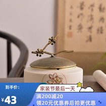 New Chinese Ceramic Ashtrays With Lid Meditation Creative Personality Living Room Tea Table Office Desktop Windproof Smoke Cylinder