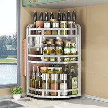 Coarse 304 stainless steel kitchen triangle storage rack corner seasoning condiment corner countertop multi-work storage rack