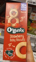Swedish-Organix Infant and Tooth Biscuit Circle-Strawberry Flavor (October)
