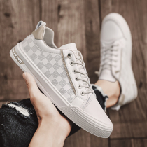 Huaqiang Resilience Small White Shoes Mens Superior Sensory Board Shoes Men 100 Hitch Sports Men Casual Plaid Leather Shoes Summer Mens Shoes
