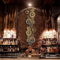 Retro industrial style loft wall decoration gear combination wall hanging bar net cafe restaurant gear wall decoration pendant