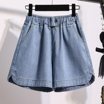 Enlarge Code womens dress 2022 Summer new 200 catty girls Loose Slim Fit Blue High Waisted Denim Shorts