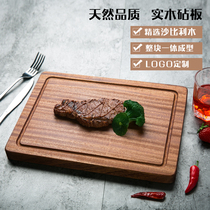 Household solid wood steak plate Western plate sabrik steak wooden tray restaurant wooden steak wooden plate pizza board