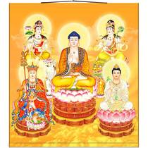 wu sheng figure sitting Buddha release like Ghana MOU and di zang wang Guanyin Samantabhadra Manjusri Bodhisattva fo hua scroll paintings