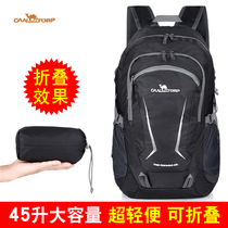 Camel skin bag Ultra-light foldable outdoor backpack men and women 35L45 liters large capacity travel backpack waterproof