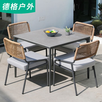 Outdoor Table & Chairs Patio Creative Home Rock Board Vines Chair Villa Open-air Outdoor Sunscreen Waterproof Casual Rattan