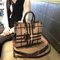 French counter MK II new leather bag women trend atmospheric Plaid official document portable shoulder tote