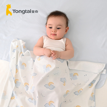 Tongtai four seasons baby male and female baby pure cotton bedding supplies Multi-purpose bath towel bag towel hug towel two sets