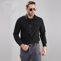 Military camouseater speed dry tactical shirt male long sleeve collar jacket spring and autumn elastic abrasion resistant as outdoor speed dry lining clothes