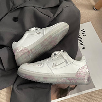 Huili jelly bottom small white shoes womens street shooting Korean version of Joker leisure sports niche thick-soled shoes ins Chaogang wind