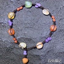 Natural Gobi Stone Alla Good Stone Chishima Nau Original Stone Color Foot Chain