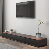 Nordic TV Cabinet Tea Table Combo Black Hu Peach Color TV Cabinet Modern Minima Size Family Living Room Ground Cabinet