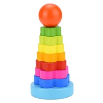 Rainbow Tower ring childrens early education educational toy baby tumbler stack 1-2 years old half finger flexible