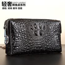 Fashionable mens crocodile leather handbag with stylish temperament Thailand large capacity password clutch clutch bag