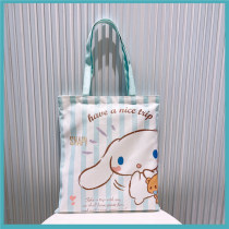 Student cartoon cute canvas storage bag environmentally friendly portable canvas large capacity handbag shopping bag Korean version tutoring