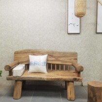 Fragrant Camphor Wood Sofa Raw Ecological Fields Garden Wind Living Room Sofa Benches Pure Solid Wood Duo 3-place sofa