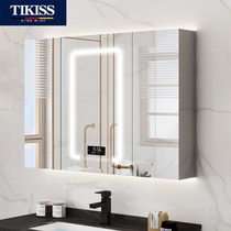  Stainless steel smart bathroom mirror cabinet Wall-mounted bathroom mirror with light Toilet mirror with shelf Toilet mirror cabinet Separate