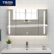  Stainless steel smart bathroom mirror cabinet Wall-mounted bathroom mirror with light Toilet mirror with shelf Toilet mirror cabinet Separate