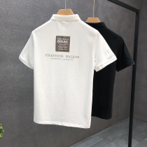 Patch decoration summer polo shirt mens short sleeve Tide brand embroidery lapel high end T-shirt 2021 Mens new body shirt