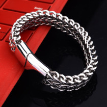 Hip-hop bracelet personality Korean bracelet male hipster mens titanium steel self-defense bracelet domineering widened silver bracelet tide