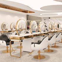 Net Red Barber Shop hair salon mirror table hairdressing shop mirror desktop double mirror photo studio beauty makeup table mirror with light