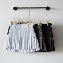 pg autumn golf skirt womens vintage striped thin pleated skirt sports anti-wear skirt Korean pleated skirt