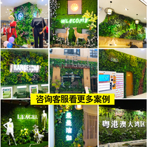 Simulation Plant Wall Green Planting Plastic Fake Flower Turf Build View Artificial Interior Door Head Green Background Image Decoration